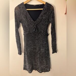 Esprit Collection Navy and White Polka Dot Dress M